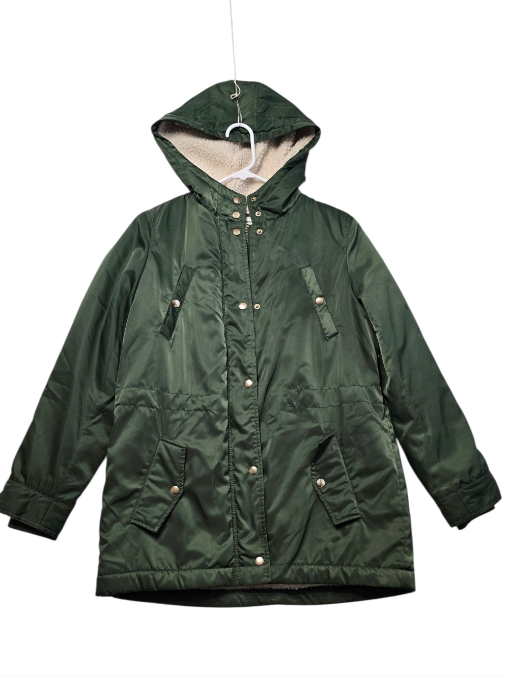 Forever 21 Olive Green Hooded Puffer Parka Size M